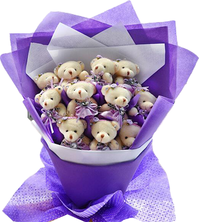Purple teddy Bouquet